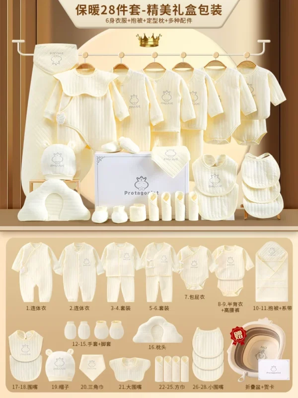 summer newborn baby gift box, newborn waiting bag, cotton clothes set, mother stocking baby full moon gifts